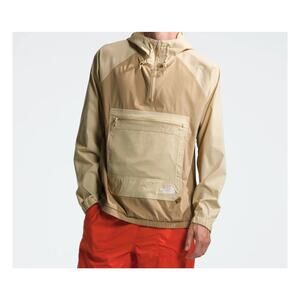 The North Face Mens Class V Pathfinder Pullover Windbreaker Gravel/Khaki Stone